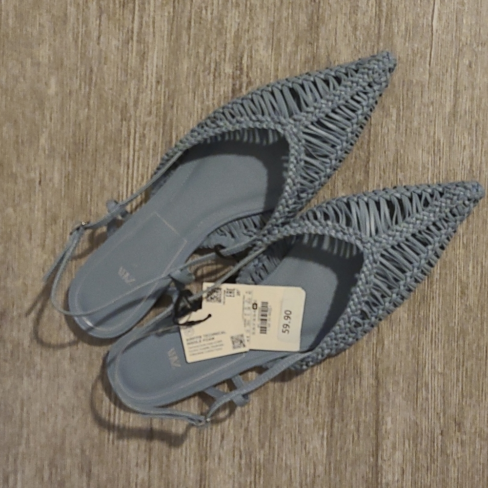 ZARA Woven Slingback Flats